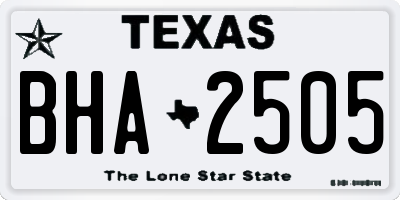 TX license plate BHA2505