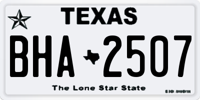 TX license plate BHA2507