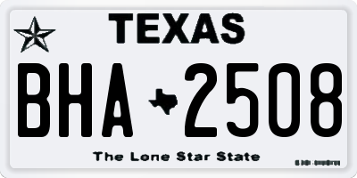 TX license plate BHA2508