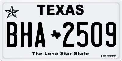 TX license plate BHA2509