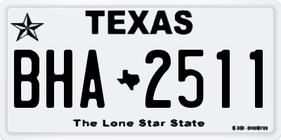 TX license plate BHA2511