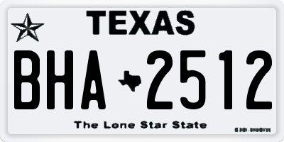 TX license plate BHA2512