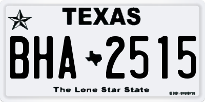 TX license plate BHA2515