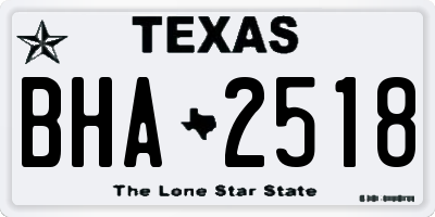 TX license plate BHA2518