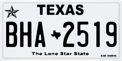 TX license plate BHA2519