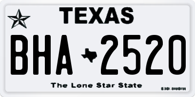 TX license plate BHA2520