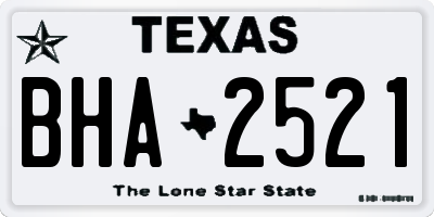 TX license plate BHA2521