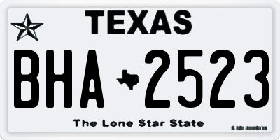 TX license plate BHA2523