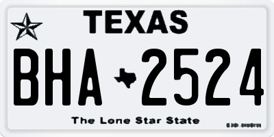 TX license plate BHA2524