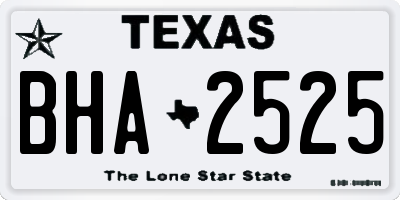 TX license plate BHA2525