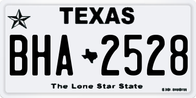 TX license plate BHA2528