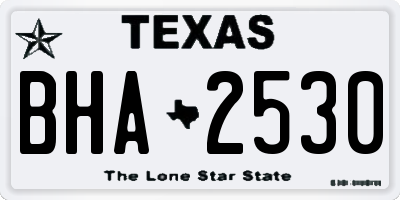 TX license plate BHA2530