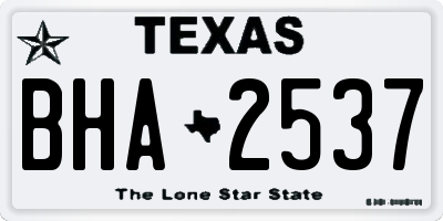 TX license plate BHA2537