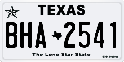 TX license plate BHA2541