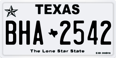 TX license plate BHA2542