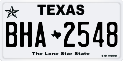 TX license plate BHA2548