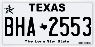 TX license plate BHA2553