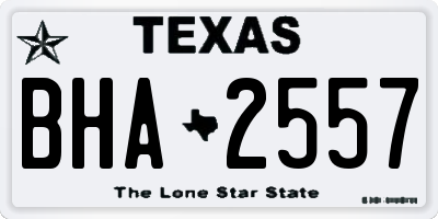 TX license plate BHA2557
