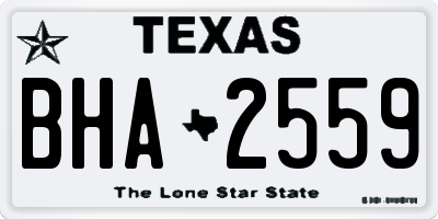 TX license plate BHA2559