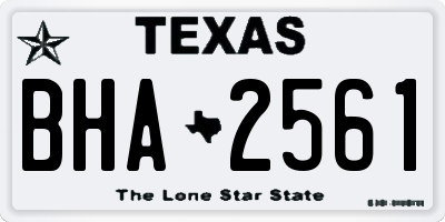 TX license plate BHA2561