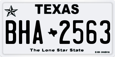 TX license plate BHA2563