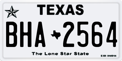TX license plate BHA2564