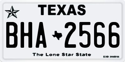 TX license plate BHA2566