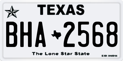 TX license plate BHA2568