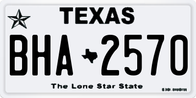 TX license plate BHA2570