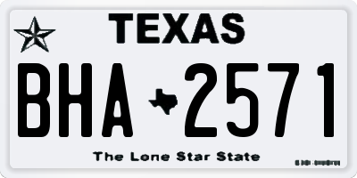 TX license plate BHA2571