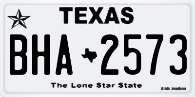 TX license plate BHA2573