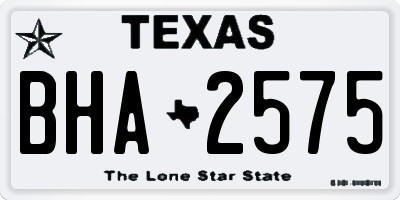TX license plate BHA2575