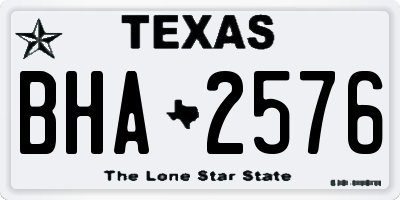 TX license plate BHA2576