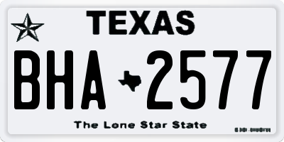 TX license plate BHA2577
