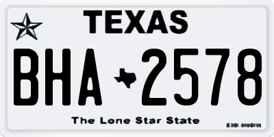 TX license plate BHA2578