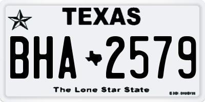 TX license plate BHA2579