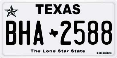 TX license plate BHA2588