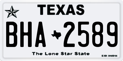 TX license plate BHA2589