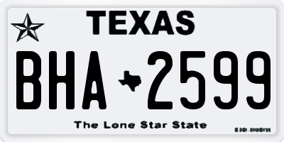 TX license plate BHA2599