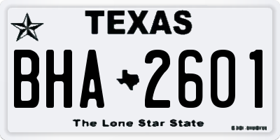 TX license plate BHA2601