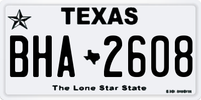 TX license plate BHA2608