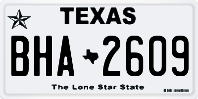 TX license plate BHA2609