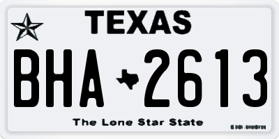 TX license plate BHA2613