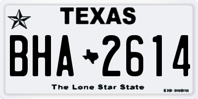 TX license plate BHA2614