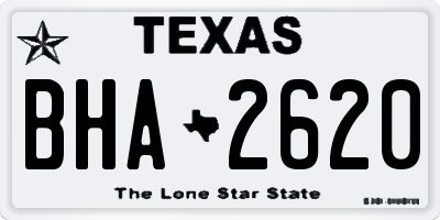 TX license plate BHA2620