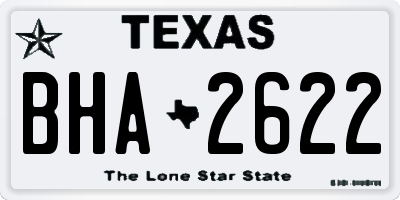 TX license plate BHA2622