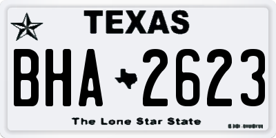 TX license plate BHA2623