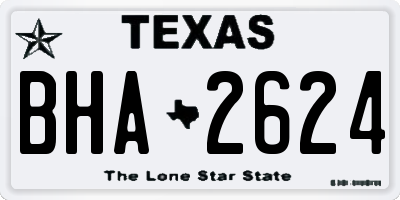 TX license plate BHA2624