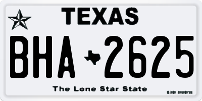 TX license plate BHA2625