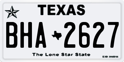TX license plate BHA2627